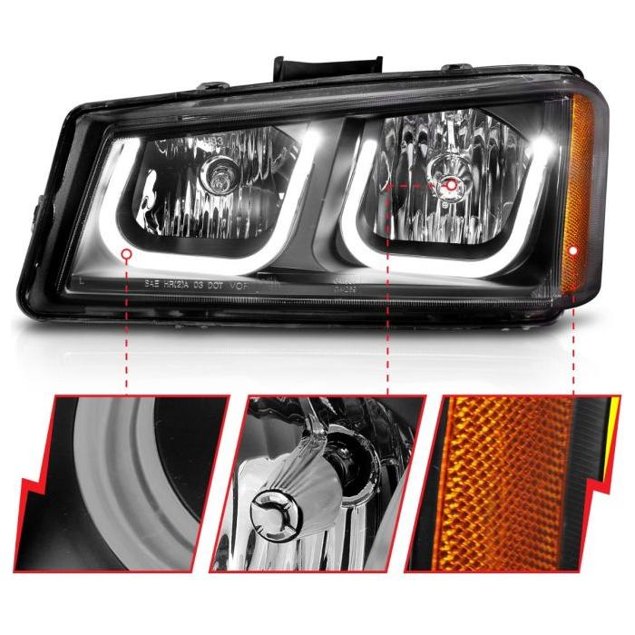 Anzo Crystal Headlights with U-bar for 2003-2007 LB7/LLY/LBZ