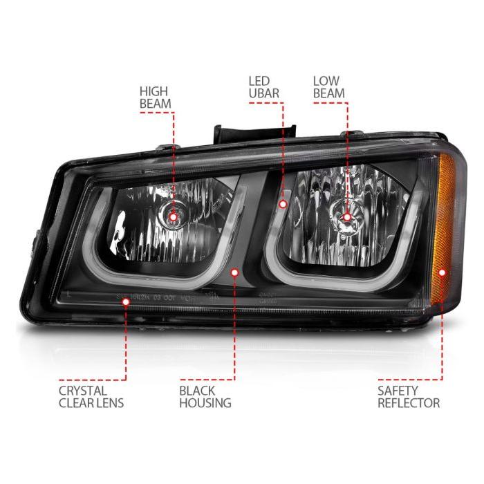 Anzo Crystal Headlights with U-bar for 2003-2007 LB7/LLY/LBZ