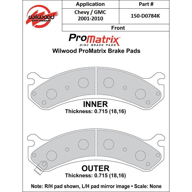 Wilwood ProMatrix Brake Pads, 2001-2010 LB7/LLY/LBZ/LMM