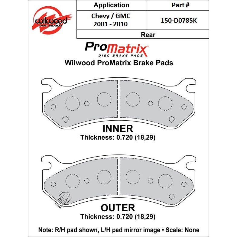 Wilwood ProMatrix Brake Pads, 2001-2010 LB7/LLY/LBZ/LMM