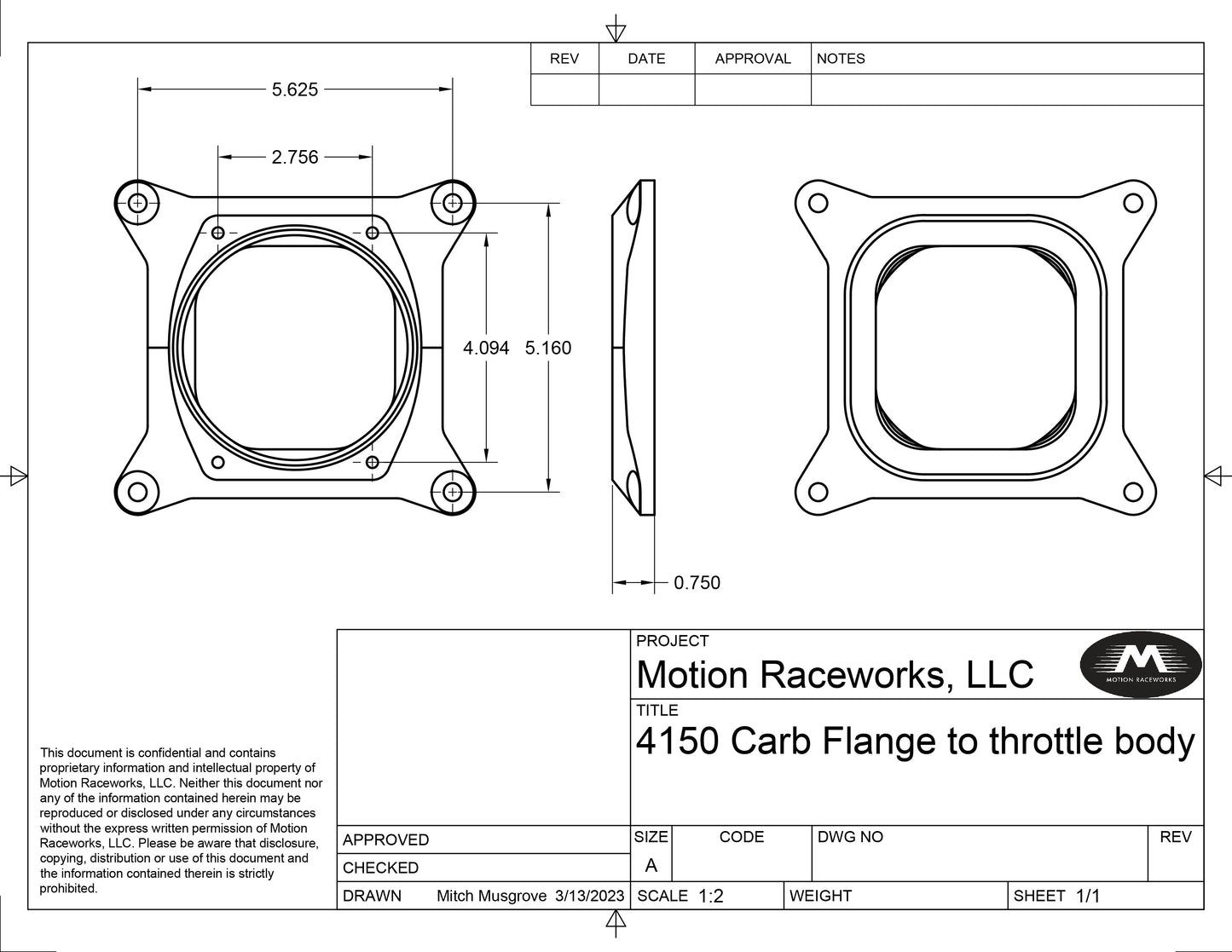 4150 to 102mm Billet EFI Throttle Body Adapter Flange 10-13019