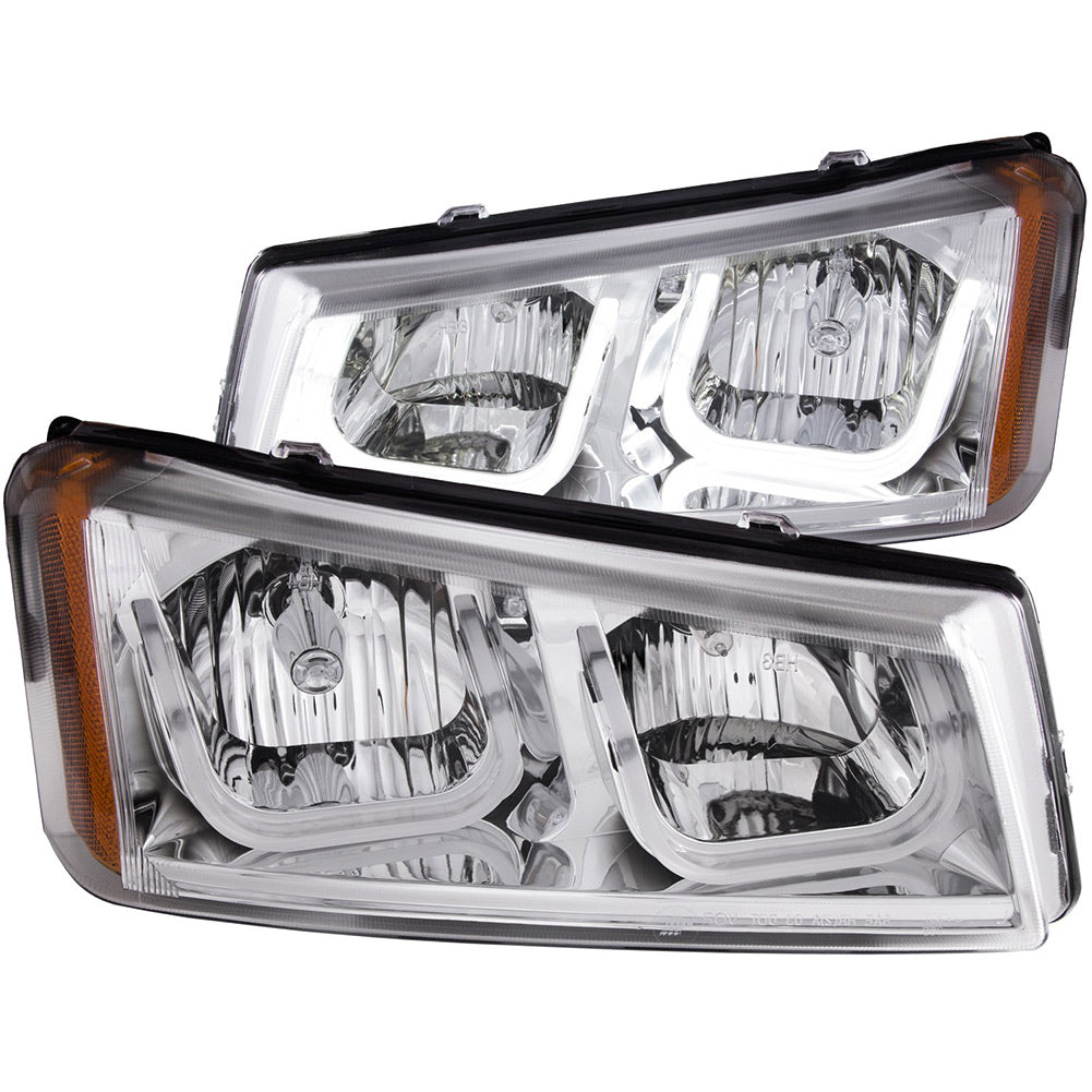 Anzo Crystal Headlights with U-bar for 2003-2007 LB7/LLY/LBZ
