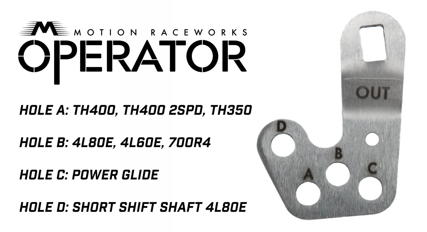 4L80E 4 Speed Standard Pattern Operator Series Billet Shifter Front Exit