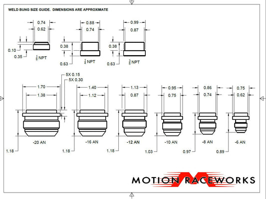 -8 AN Weld Bung Aluminum 34-40008