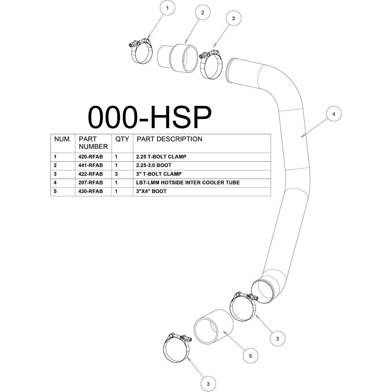 HSP Hot Side Boost Tube 2001-2010 LB7/LLY/LBZ/LMM
